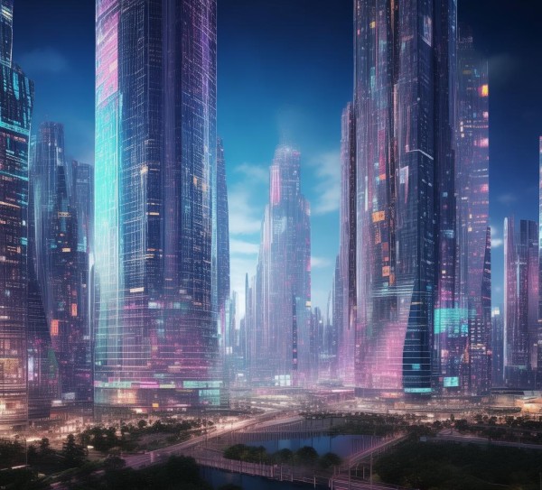 未来壁纸，科技与建筑的创新之光